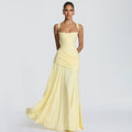 Light Yellow Elegant Sleeveless Flared Dress
