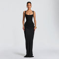 Black Corset-style column gown