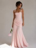Pink Elegant Sleeveless Flared Dress